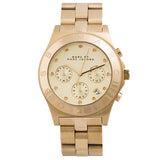 Marc Jacobs Blade Chronograph Gold Dial Gold Steel Strap Watch for Women - MBM3101 Authentic Buy Shop Now