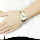 Marc Jacobs Henry Chronograph Gold Dial Gold Steel Strap Watch for Women - MBM3105 Authentic Buy Shop Now