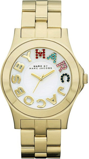 Marc Jacobs Rivera White Dial Gold Steel Strap Watch for Women - MBM3137 Authentic Buy Shop Now