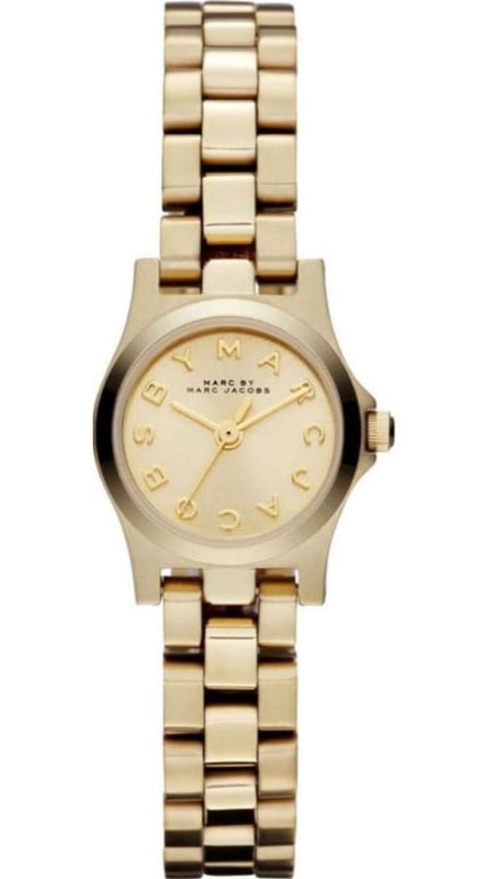 Marc Jacobs Henry Dinky Gold Dial Gold Steel Strap Watch for Women - MBM3199 Authentic Buy Shop Now