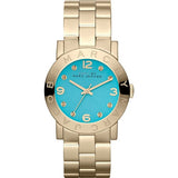 Marc Jacobs Amy Blue Dial Gold Steel Strap Watch for Women - MBM3220 Authentic Buy Shop Now