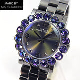 Marc Jacobs Amy Purple Dial Black Steel Strap Watch for Women - MBM3224 Authentic Buy Shop Now