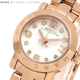 Marc Jacobs Amy White Dial Rose Gold Steel Strap Watch for Women - MBM3227 Authentic Buy Shop Now