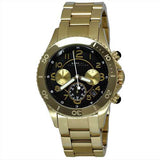 Marc Jacobs Rock Chronograph Black Dial Gold Steel Strap Watch for Women - MBM3253 Authentic Buy Shop Now