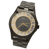 Marc Jacobs Henry Transparent Black Dial Black Steel Strap Watch for Women - MBM3255 Authentic Buy Shop Now