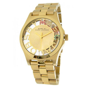 Marc Jacobs Henry Skeleton Gold Dial Gold Steel Strap Watch for Women - MBM3263 Authentic Buy Shop Now