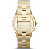 Marc Jacobs Blade Chronograph Blue Dial Gold Steel Strap Watch for Women - MBM3307 Authentic Buy Shop Now