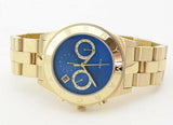 Marc Jacobs Blade Chronograph Blue Dial Gold Steel Strap Watch for Women - MBM3307 Authentic Buy Shop Now