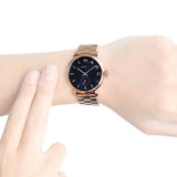 Marc Jacobs Baker Blue Dial Rose Gold Steel Strap Watch for Women - MBM3330 Authentic Buy Shop Now