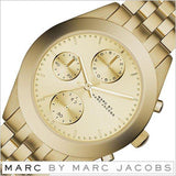 Marc Jacobs Peeker Chronograph Gold Dial Gold Steel Strap Watch for Women - MBM3393 Authentic Buy Shop Now