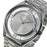 Marc Jacobs Tether Transparent Silver Dial Silver Steel Strap Watch for Women - MBM3412 Authentic Buy Shop Now