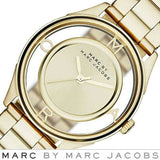 Marc Jacobs Marc Tether Transparent Gold Dial Gold Steel Strap Watch for Women - MBM3413 Authentic Buy Shop Now