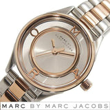 Marc Jacobs Tether Transparent White Dial Two Tone Steel Strap Watch for Women - MBM3418 Authentic Buy Shop Now