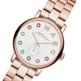 Marc Jacobs Baker Dexter White Dial Rose Gold Steel Strap Watch for Women - MBM3443 Authentic Buy Shop Now