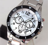 Marc Jacobs Rock Chronograph White Dial Silver Steel Strap Watch for Men - MBM5027 Authentic Buy Shop Now