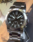 Marc Jacobs Larry Chronograph Black Dial Gunmetal Grey Steel Strap Watch for Men - MBM5031 Authentic Buy Shop Now
