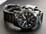 Marc Jacobs Larry Chronograph Black Dial Grey Steel Strap Watch for Men - MBM5051 Authentic Buy Shop Now