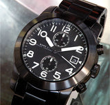 Marc Jacobs Larry Chronograph Black Dial Black Steel Strap Watch for Men - MBM5032 Authentic Buy Shop Now