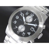 Marc Jacobs Larry Chronograph Black Dial Silver Steel Strap Watch for Men - MBM5050 Authentic Buy Shop Now