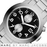 Marc Jacobs Larry Chronograph Black Dial Silver Steel Strap Watch for Men - MBM5050 Authentic Buy Shop Now