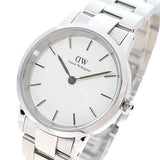 Daniel Wellington Iconic Link White Dial Silver Steel Strap Watch For Women - DW00100205 Authentic Buy Shop Now