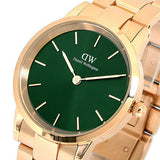Daniel Wellington Iconic Link Emerald Green Dial Rose Gold Steel Strap Watch For Women - DW00100419 Authentic Buy Shop Now