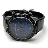 Emporio Armani Mario Chronograph Blue Dial Black Leather Strap Watch For Men - AR11522 Authentic Buy Shop Now