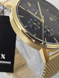 Armani Exchange Cayde Chronograph Black Dial Gold Mesh Strap Watch For Men - AX2715 Authentic Buy Shop Now