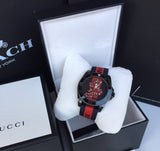 Gucci Dive Blue & Red Dial Blue & Red Nylon Strap Watch For Men - YA136214 Authentic Buy Shop Now