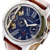 Fossil Grant Twist Multifunction Blue Dial Brown Leather Strap Watch for Men - ME1161 Authentic Buy Shop Now