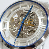 Fossil Townsman Automatic Skeleton Silver Dial Silver Steel Strap Watch for Men - ME3044 Authentic Buy Shop Now