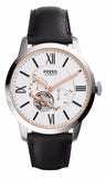 Fossil Townsman Automatic White Dial Black Leather Strap Watch for Men - ME3104 Authentic Buy Shop Now
