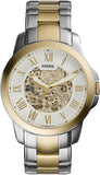 Fossil Grant Automatic Skeleton White Dial Two Tone Steel Strap Watch for Men - ME3112 Authentic Buy Shop Now