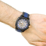 Fossil Modern Machine Automatic Skeleton Blue Dial Two Tone Steel Strap Watch for Men - ME3133 Authentic Buy Shop Now