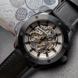Fossil Modern Machine Automatic Skeleton Grey Dial Black Steel Strap Watch for Men - ME3134 Authentic Buy Shop Now