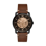 Fossil Commuter Automatic Black Dial Brown Leather Strap Watch for Men - ME3158 Authentic Buy Shop Now