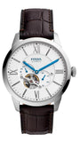 Fossil Townsman Automatic Chronograph White Dial Blue Leather Strap Watch for Men - ME3167 Authentic Buy Shop Now
