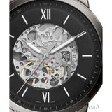 Fossil Neutra Automatic Skeleton Black Dial Grey Mesh Strap Watch for Men - ME3185 Authentic Buy Shop Now