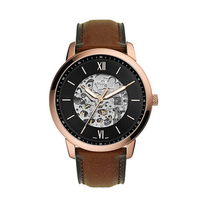 Fossil Neutra Automatic Skeleton Black Dial Brown Leather Strap Watch for Men - ME3195 Authentic Buy Shop Now