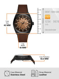 Fossil Everett Automatic Analog Black Dial Brown Leather Strap Watch for Men - ME3207 Authentic Buy Shop Now