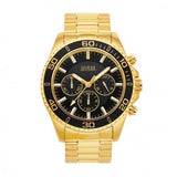 Guess Chaser Chronograph Black Dial Gold Steel Strap Watch for Men - W0170G2 Authentic Buy Shop Now