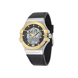 Maserati Potenza Automatic Skeleton Dial Black Leather Strap Watch For Men - R8821108011 Authentic Buy Shop Now