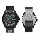 Diesel Mega Chief Chronograph Black Dial Black Mesh Bracelet Watch For Men - DZ4514 Authentic Buy Shop Now