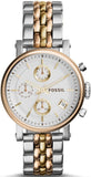 Fossil Boyfriend Chronograph White Dial Two Tone Steel Strap Watch for Women - ES3840 Authentic Buy Shop Now