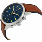 Fossil Townsman Chronograph Blue Dial Brown Leather Strap Watch for Men - FS5279 Authentic Buy Shop Now