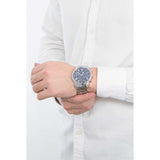 Guess Hendrix Chronograph Blue Dial Silver Steel Strap Watch for Men - W1309G1 Authentic Buy Shop Now