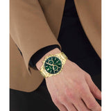 Hugo Boss Allure Chronograph Green Dial Gold Steel Strap Watch for Men - 1513923 Authentic Buy Shop Now