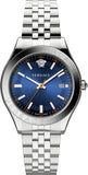 Versace Hellenyium Quartz Blue Dial Silver Steel Strap Watch for Men - VEVK00921 Authentic Buy Shop Now