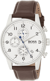 Hugo Boss Navigator White Dial Brown Leather Strap Watch for Men - 1513495 Authentic Buy Shop Now