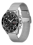 Hugo Boss Ocean Edition Black Dial Silver Mesh Bracelet Watch for Men - 1513701 Authentic Buy Shop Now